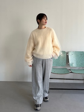 「feepur（フェピュール）のアイテム（スウェットパンツ）」を使った、feepurさん（レディース・154cm）の冬コーディネート