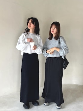 「feepur（フェピュール）のアイテム（スウェット）」を使った、feepurさん（レディース・158cm）の冬コーディネート