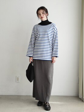 「セルフカットスカート」｜feepurさん（レディース・160cm）の冬コーディネート
