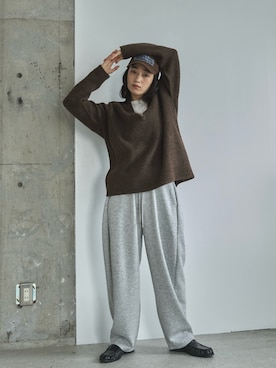 「アイテム（帽子、ブラウン系）」を使った、feepurさん（レディース・163cm）の秋コーディネート