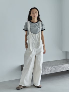 「Tシャツ」｜「アイテム（オールインワン・サロペット）」を使った、feepurさん（レディース・161cm）の夏コーディネート