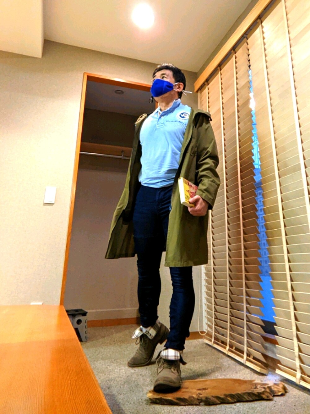 「Napapijriのアイテム（ポロシャツ、ブルー系）」を使った、yaj1102さん（メンズ・167cm）の秋コーディネートの1枚目の写真