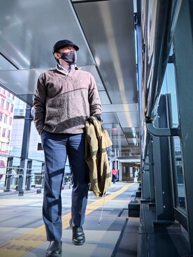 「Eddie Bauer（エディーバウアー）のアイテム（スラックス）」を使った、yaj1102さん（メンズ・167cm）の秋コーディネート