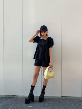 「SET UP」｜「アイテム（パンツ）」を使った、西條 愛(EMODA)さん（レディース・164cm）の春コーディネート
