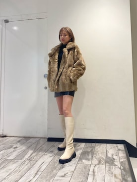 「EMODA（エモダ）のアイテム（その他アウター）」を使った、西條 愛(EMODA)さん（レディース・164cm）の冬コーディネート