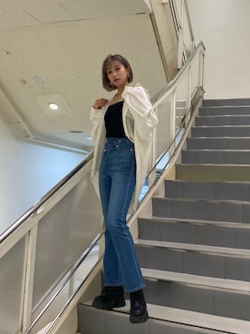 「EMODA（エモダ）のアイテム（キャミソール）」を使った、西條 愛(EMODA)さん（レディース・164cm）の春コーディネート