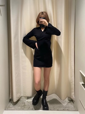 「EMODA（エモダ）のアイテム（ワンピース）」を使った、西條 愛(EMODA)さん（レディース・164cm）の冬コーディネート