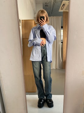 「EMODA（エモダ）のアイテム（サンダル）」を使った、西條 愛(EMODA)さん（レディース・164cm）の春コーディネート