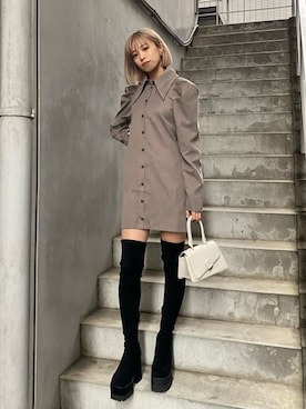 「EMODA（エモダ）のアイテム（ワンピース）」を使った、西條 愛(EMODA)さん（レディース・164cm）の夏コーディネート