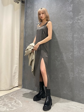 「EMODA（エモダ）のアイテム（ワンピース）」を使った、西條 愛(EMODA)さん（レディース・164cm）の夏コーディネート