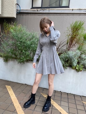 「EMODA（エモダ）のアイテム（ワンピース）」を使った、西條 愛(EMODA)さん（レディース・164cm）の冬コーディネート