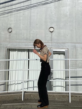 「チェッカー柄」｜西條 愛(EMODA)さん（レディース・164cm）の冬コーディネート