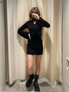 「EMODA（エモダ）のアイテム（ワンピース）」を使った、西條 愛(EMODA)さん（レディース・164cm）の冬コーディネート