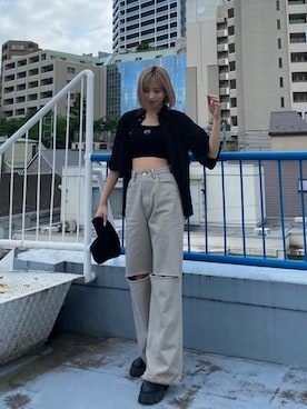 「EMODA（エモダ）のアイテム（タンクトップ）」を使った、西條 愛(EMODA)さん（レディース・164cm）の夏コーディネート