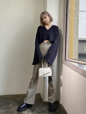 「EMODA（エモダ）のアイテム（カーディガン/ボレロ）」を使った、西條 愛(EMODA)さん（レディース・164cm）の夏コーディネート