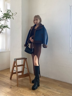 「EMODA（エモダ）のアイテム（ワンピース）」を使った、西條 愛(EMODA)さん（レディース・164cm）の秋コーディネート