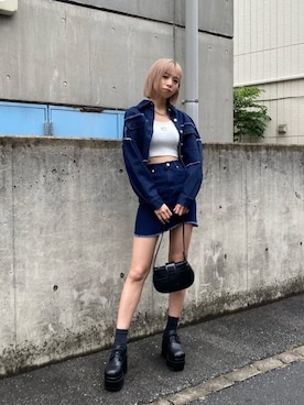 「EMODA（エモダ）のアイテム（タンクトップ）」を使った、西條 愛(EMODA)さん（レディース・164cm）の夏コーディネート