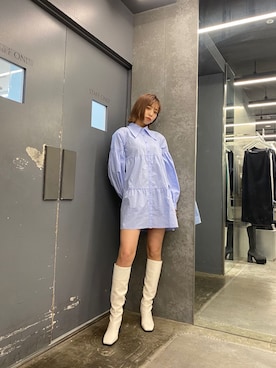 「EMODA（エモダ）のアイテム（ワンピース）」を使った、西條 愛(EMODA)さん（レディース・164cm）の冬コーディネート