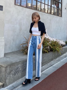 「EMODA（エモダ）のアイテム（サンダル）」を使った、西條 愛(EMODA)さん（レディース・164cm）の春コーディネート