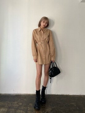 「EMODA（エモダ）のアイテム（ワンピース）」を使った、西條 愛(EMODA)さん（レディース・164cm）の冬コーディネート