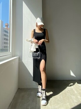 「EMODA（エモダ）のアイテム（ワンピース）」を使った、西條 愛(EMODA)さん（レディース・164cm）の春コーディネート