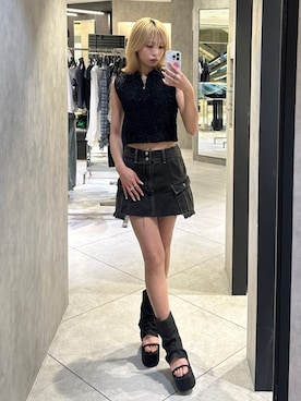 「EMODA（エモダ）のアイテム（サンダル）」を使った、西條 愛(EMODA)さん（レディース・164cm）の夏コーディネート