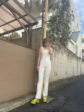 「はじめましてコーデ」｜「アイテム（オールインワン・サロペット）」を使った、西條 愛(EMODA)さん（レディース・164cm）の春コーディネート