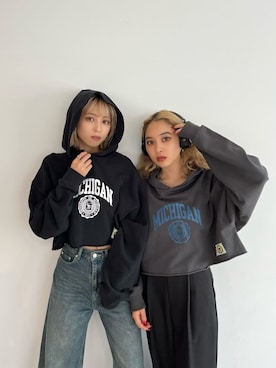 「RUSSELL（ラッセル）のアイテム」を使った、西條 愛(EMODA)さん（レディース・164cm）の秋コーディネート