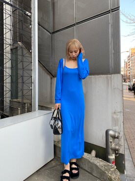 「EMODA（エモダ）のアイテム（ワンピース）」を使った、西條 愛(EMODA)さん（レディース・164cm）の春コーディネート