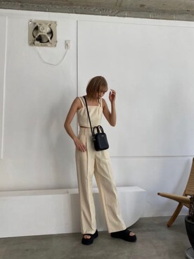 「SET UP」｜「アイテム（パンツ）」を使った、西條 愛(EMODA)さん（レディース・164cm）の春コーディネート