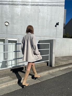 「EMODA（エモダ）のアイテム（テーラードジャケット）」を使った、西條 愛(EMODA)さん（レディース・164cm）の冬コーディネート