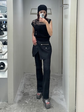 「EMODA（エモダ）のアイテム（サンダル）」を使った、西條 愛(EMODA)さん（レディース・164cm）の夏コーディネート