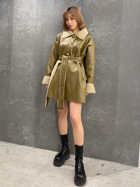 「EMODA（エモダ）のアイテム（その他アウター）」を使った、西條 愛(EMODA)さん（レディース・164cm）の秋コーディネート