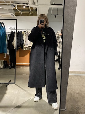 「EMODA（エモダ）のアイテム（その他アウター）」を使った、西條 愛(EMODA)さん（レディース・164cm）の冬コーディネート