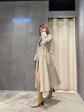 「EMODA（エモダ）のアイテム（その他アウター）」を使った、西條 愛(EMODA)さん（レディース・164cm）の冬コーディネート