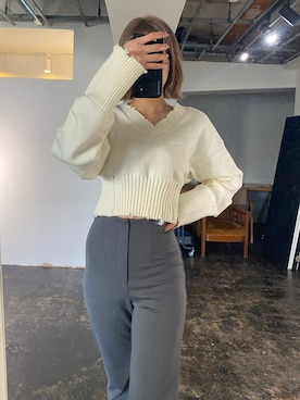 「EMODA（エモダ）のアイテム（その他パンツ）」を使った、西條 愛(EMODA)さん（レディース・164cm）の冬コーディネート