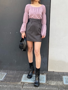 西條 愛(EMODA)さん（レディース・164cm）の冬コーディネート