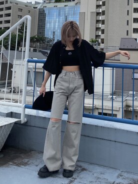 「EMODA（エモダ）のアイテム（タンクトップ）」を使った、西條 愛(EMODA)さん（レディース・164cm）の夏コーディネート