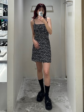 「EMODA（エモダ）のアイテム（ワンピース）」を使った、西條 愛(EMODA)さん（レディース・164cm）の夏コーディネート