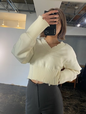 「グレーパンツ」｜西條 愛(EMODA)さん（レディース・164cm）の冬コーディネート