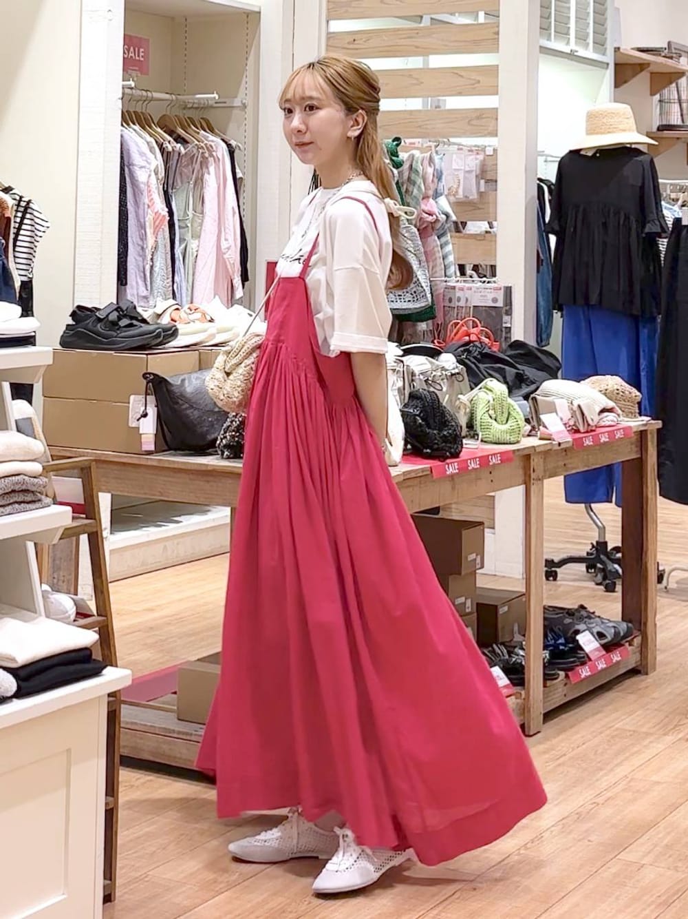 【あお】studio CLIPリネンxボイル切り替えキャミワンピ あお様専用】studio CLIPリネンxボイル切り替えキャミワンピ