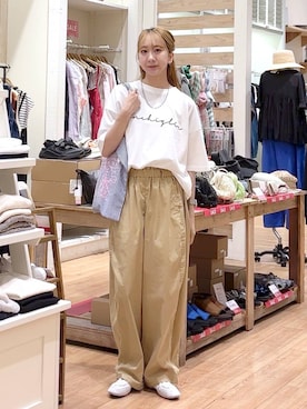 「アイテム（Tシャツ/カットソー、その他）」を使った、さこ2442さん（レディース・161cm）の夏コーディネート