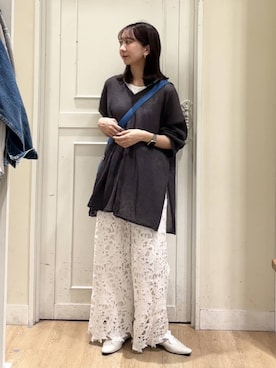 「studio CLIP（スタディオクリップ）のアイテム（パンツ）」を使った、さこ2442さん（レディース・161cm）の春コーディネート