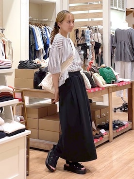 「アイテム（Tシャツ/カットソー、その他）」を使った、さこ2442さん（レディース・161cm）の夏コーディネート