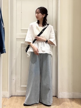 「studio CLIP（スタディオクリップ）のアイテム（パンツ）」を使った、さこ2442さん（レディース・161cm）の春コーディネート