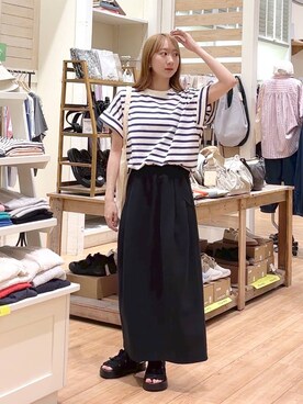 「アイテム（Tシャツ/カットソー、その他）」を使った、さこ2442さん（レディース・161cm）の夏コーディネート