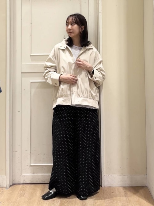 コットンナイロンツイルドット　ポーラレース刺繍スタンドブルゾン LAKOLE｜【セットアップ可】ツイルスタンドブルゾン | Rakuten Fashion