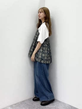 「アイテム（デニムパンツ）」を使った、さこ2442さん（レディース・161cm）の夏コーディネート