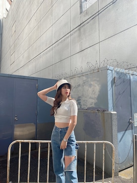 「envym_staff」｜「アイテム（帽子）」を使った、ENVYM_HARUKAさん（レディース・167cm）の冬コーディネート