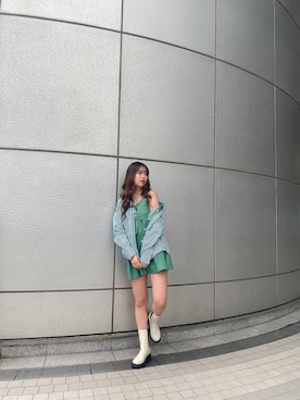 「カラー×コーデ」｜「アイテム（ブーツ）」を使った、ENVYM_HARUKAさん（レディース・168cm）の春コーディネート